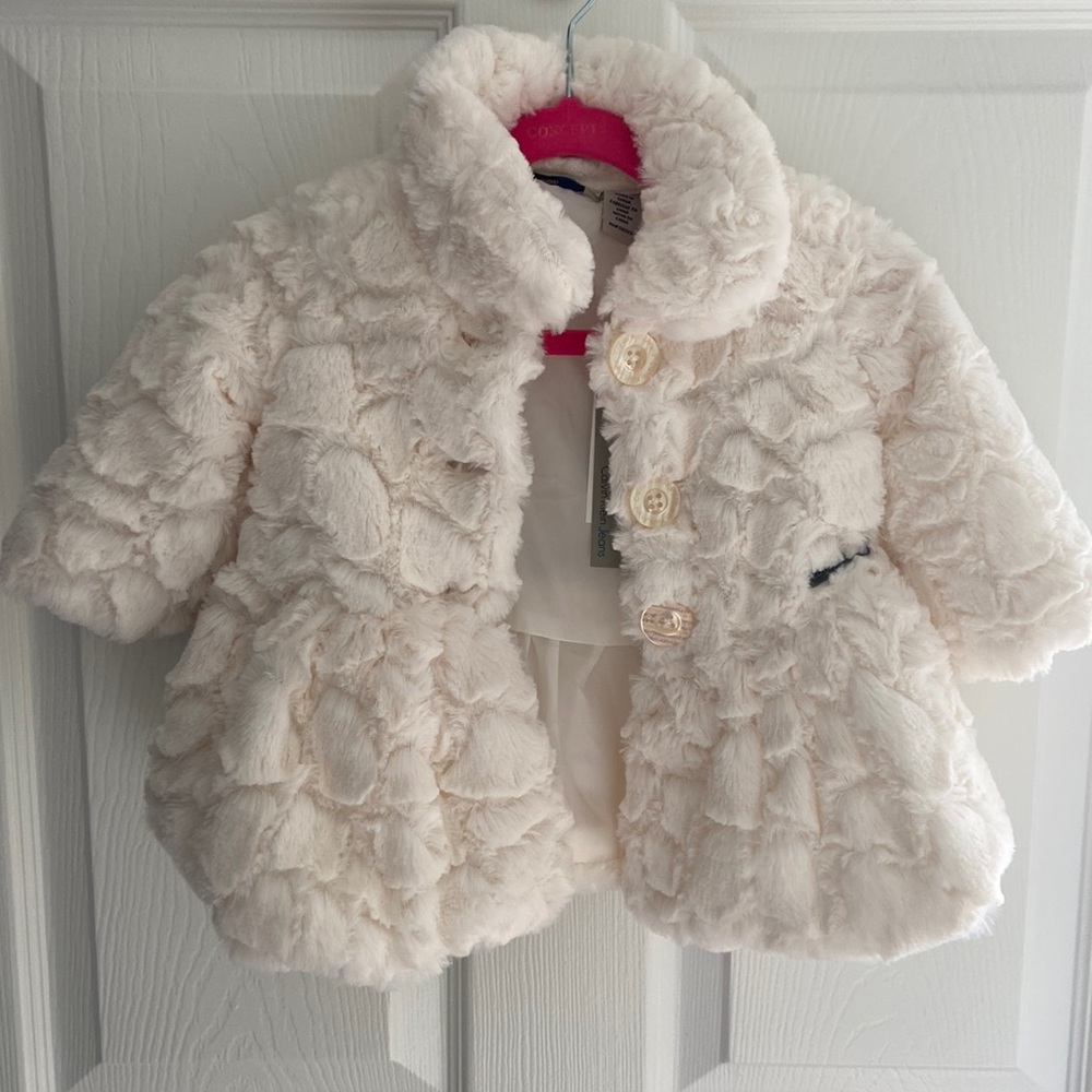 Calvin Klein fur coat 6/9 months